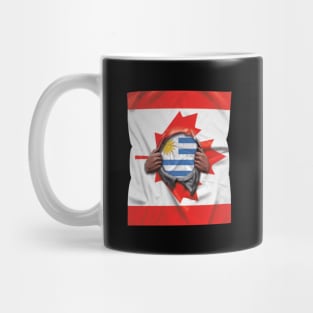 Uruguay Flag Canadian Flag Ripped - Gift for Uraguyan From Uruguay Mug